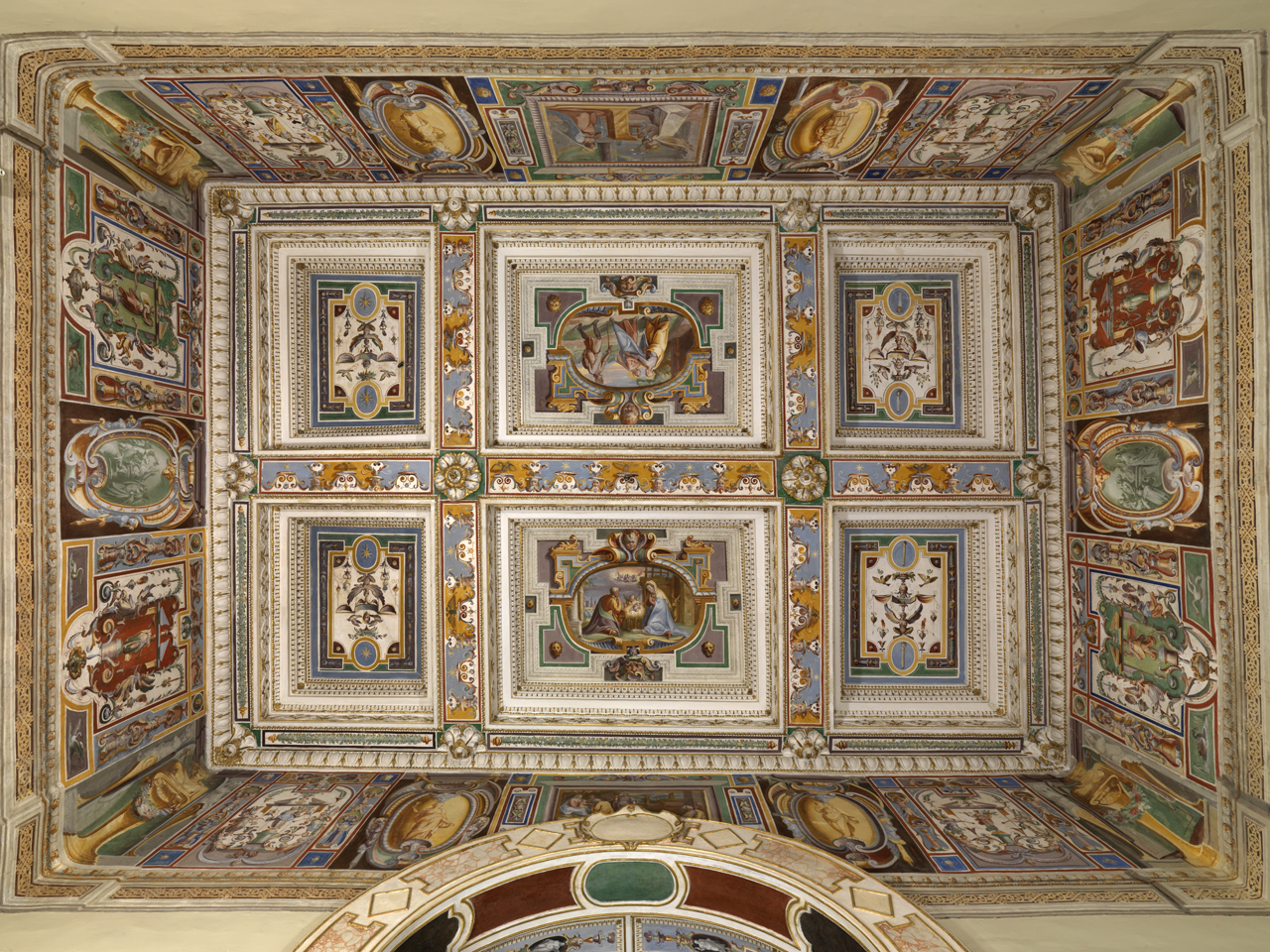 storie della natività di Gesù (decorazione plastico-pittorica, complesso decorativo) di Motta Raffaellino detto Raffaellino da Reggio (e aiuti) (sec. XVI)