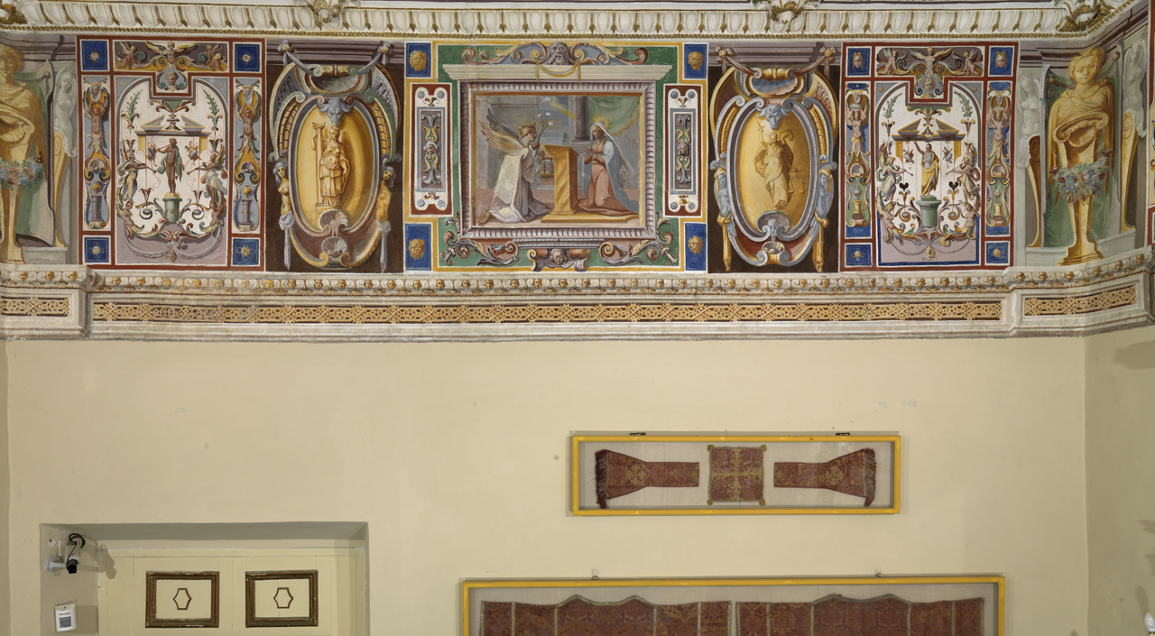 Fortezza (dipinto murale, elemento d'insieme) di Motta Raffaellino detto Raffaellino da Reggio (e aiuti) (sec. XVI)