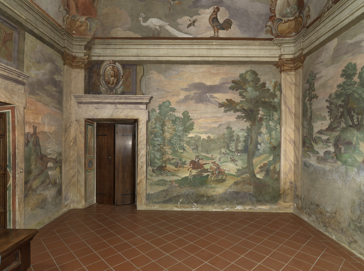 grottesche (dipinto murale, serie) di Motta Raffaellino detto Raffaellino da Reggio (e aiuti) (sec. XVI)