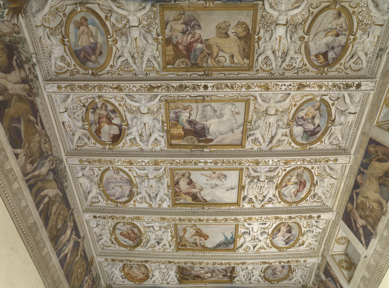 Divinità femminili romane; Ninfe (decorazione plastico-pittorica, complesso decorativo) di Cesari Giuseppe detto Cavalier d'Arpino (e aiuti), Bazzichelli Marcantonio (sec. XVII)