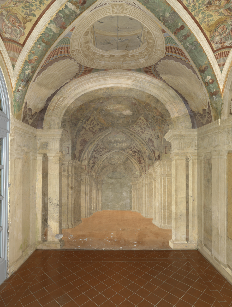 quadratura architettonica (dipinto murale, elemento d'insieme) di Agostino tassi (e aiuti), Francini Filippo (attribuito) (sec. XVII)