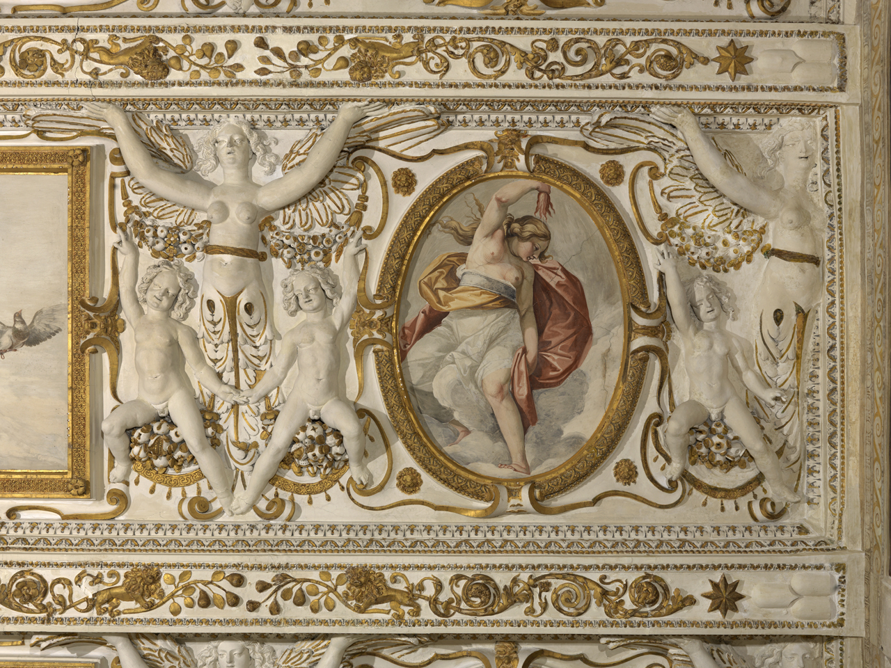 Ninfa del fulmine (dipinto murale, elemento d'insieme) di Cesari Giuseppe detto Cavalier d'Arpino (e aiuti), Bazzichelli Marcantonio (attribuito) (sec. XVII)