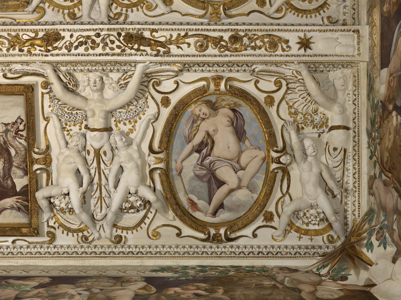 Ninfa della nebbia (dipinto murale, elemento d'insieme) di Cesari Giuseppe detto Cavalier d'Arpino (e aiuti), Bazzichelli Marcantonio (attribuito) (sec. XVII)