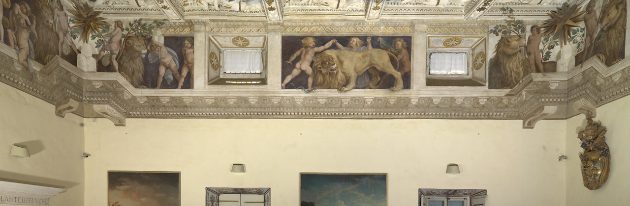 putti/ leoni (dipinto murale, elemento d'insieme) di Tassi Agostino (e aiuti), Cesari Giuseppe detto Cavalier d'Arpino (attribuito) (sec. XVII)