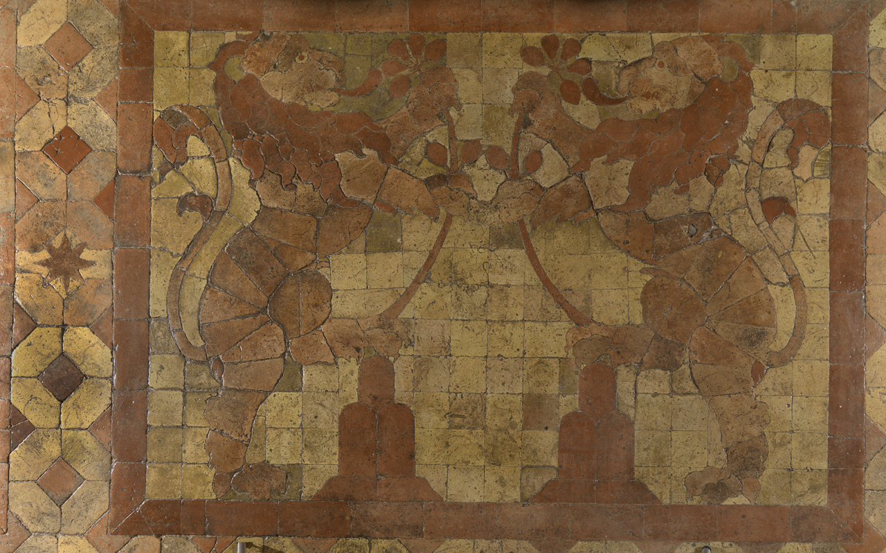pavimento a mattonelle - bottega italiana centrale (sec. XVII)