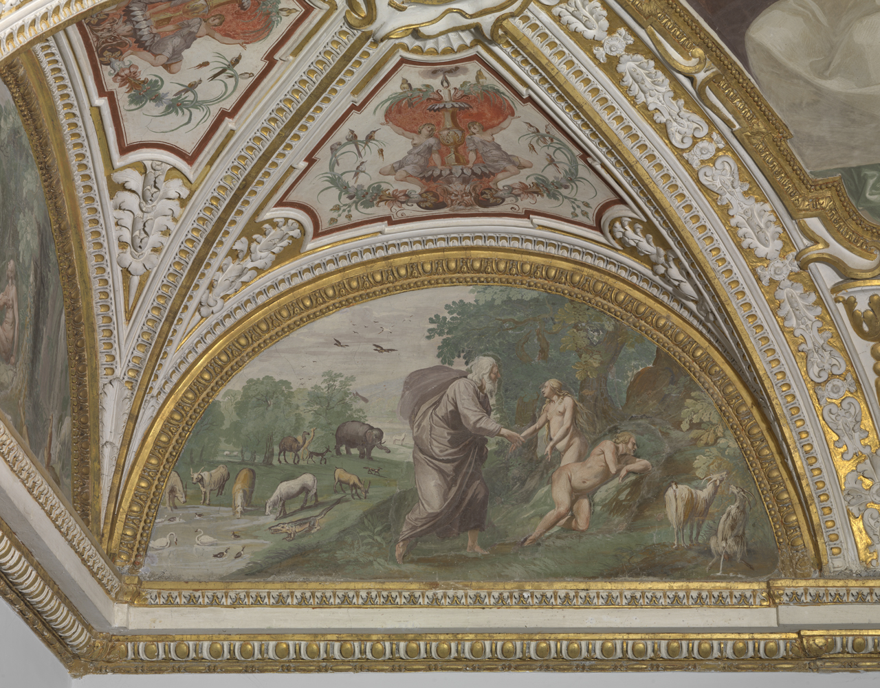 creazione di Eva (dipinto murale, elemento d'insieme) di Tassi Agostino (attribuito) (sec. XVII)