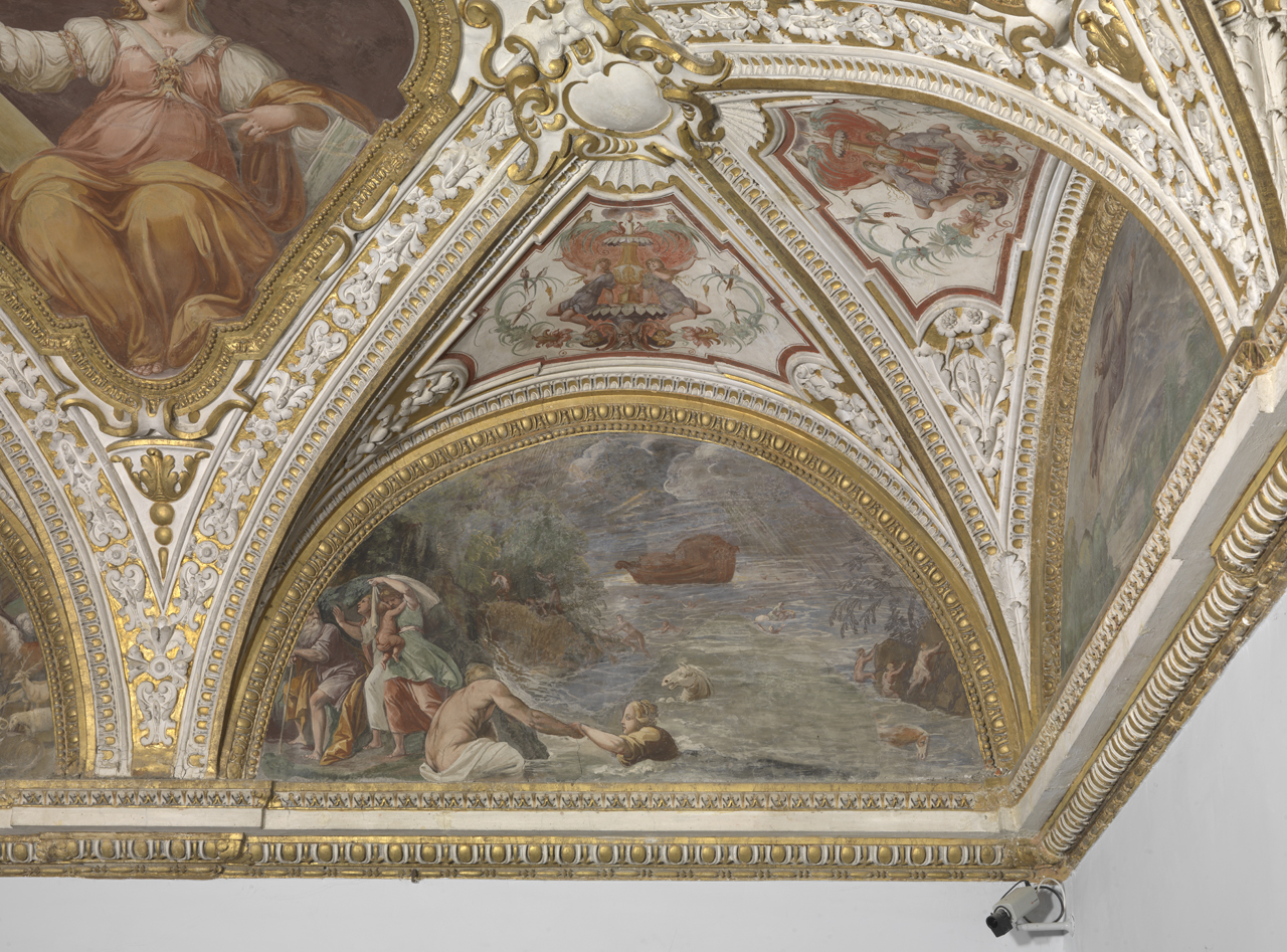 Diluvio universale (dipinto murale, elemento d'insieme) di Tassi Agostino (attribuito) (sec. XVII)