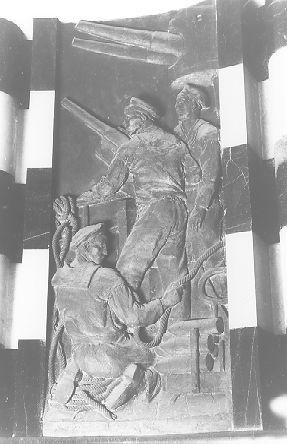 MARINA, MARINAI AL POSTO DI COMBATTIMENTO (scultura) di Griselli Italo Orlando (sec. XX)