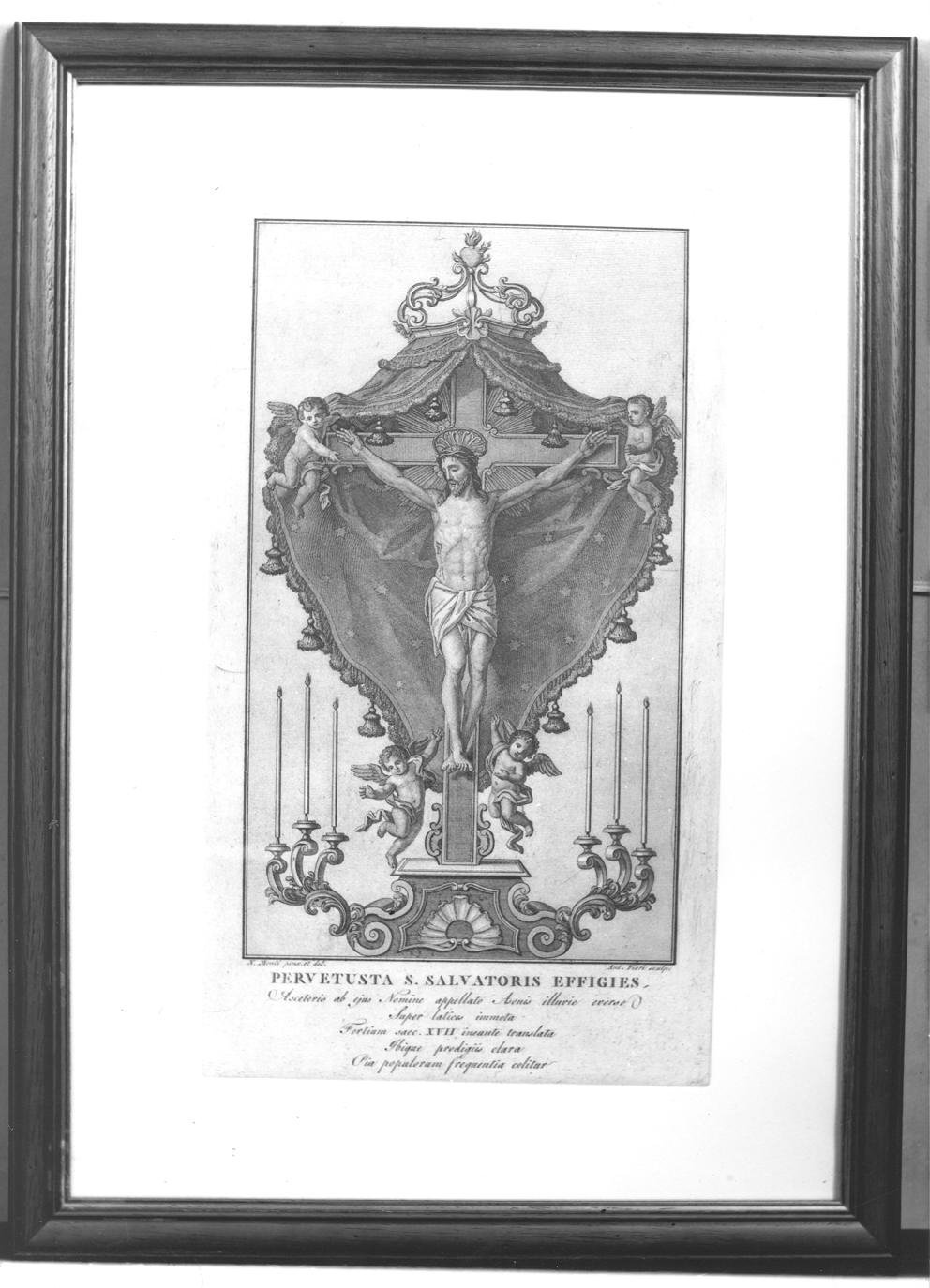 Crocifisso di Force, Crocifisso (stampa) di Monti Nicola Antonio (attribuito), Fiori Antonio (attribuito) (terzo quarto sec. XVIII)