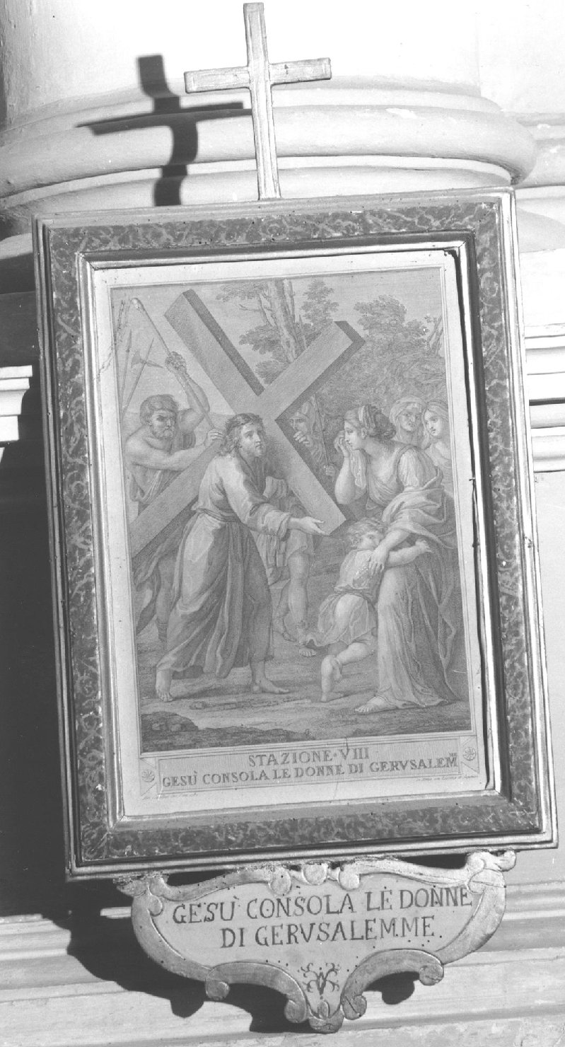 Stazione VIII: Gesù sconsola le donne di Gerusalemme (stampa, elemento d'insieme) - ambito italiano (sec. XVIII)