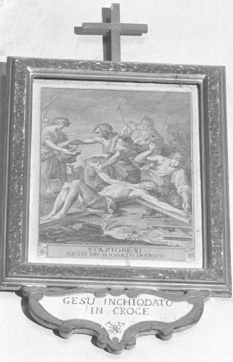 Stazione XI: Gesù inchiodato alla croce (stampa, elemento d'insieme) - ambito italiano (sec. XVIII)