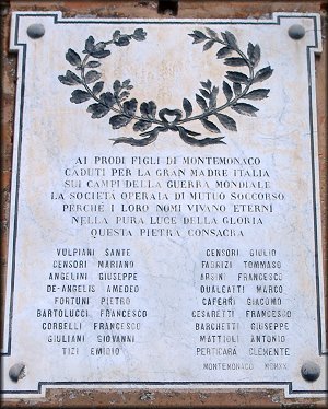 lapide commemorativa ai caduti (primo quarto XX)