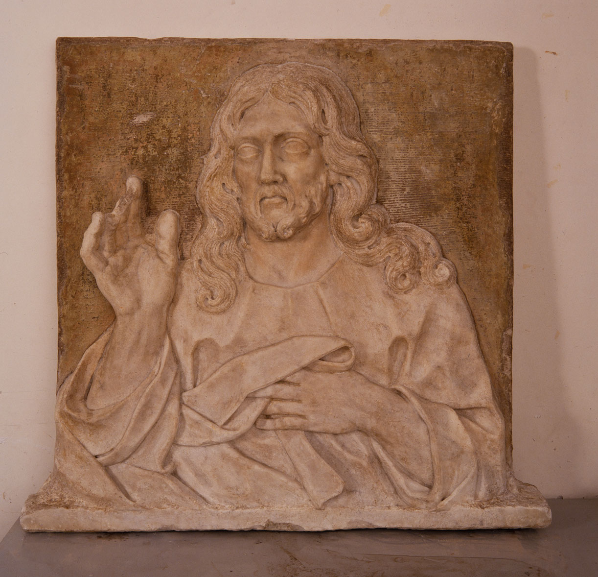 Cristo redentore benedicente (rilievo) - ambito romano (sec. XVII)