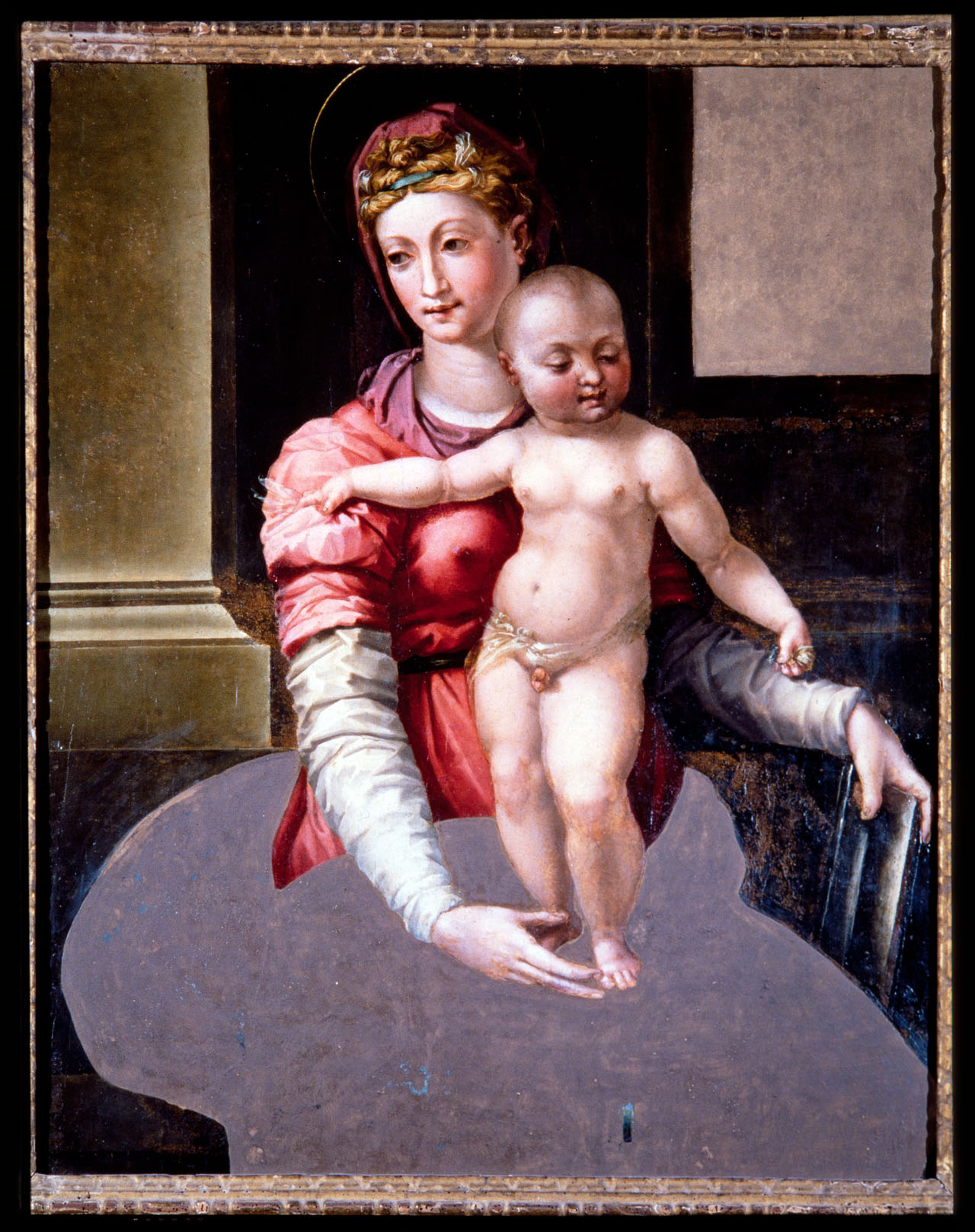 Madonna con Bambino (dipinto, opera isolata) di D'Antoni Tommaso detto Maso da San Friano (attribuito) (prima metà sec. XVI)