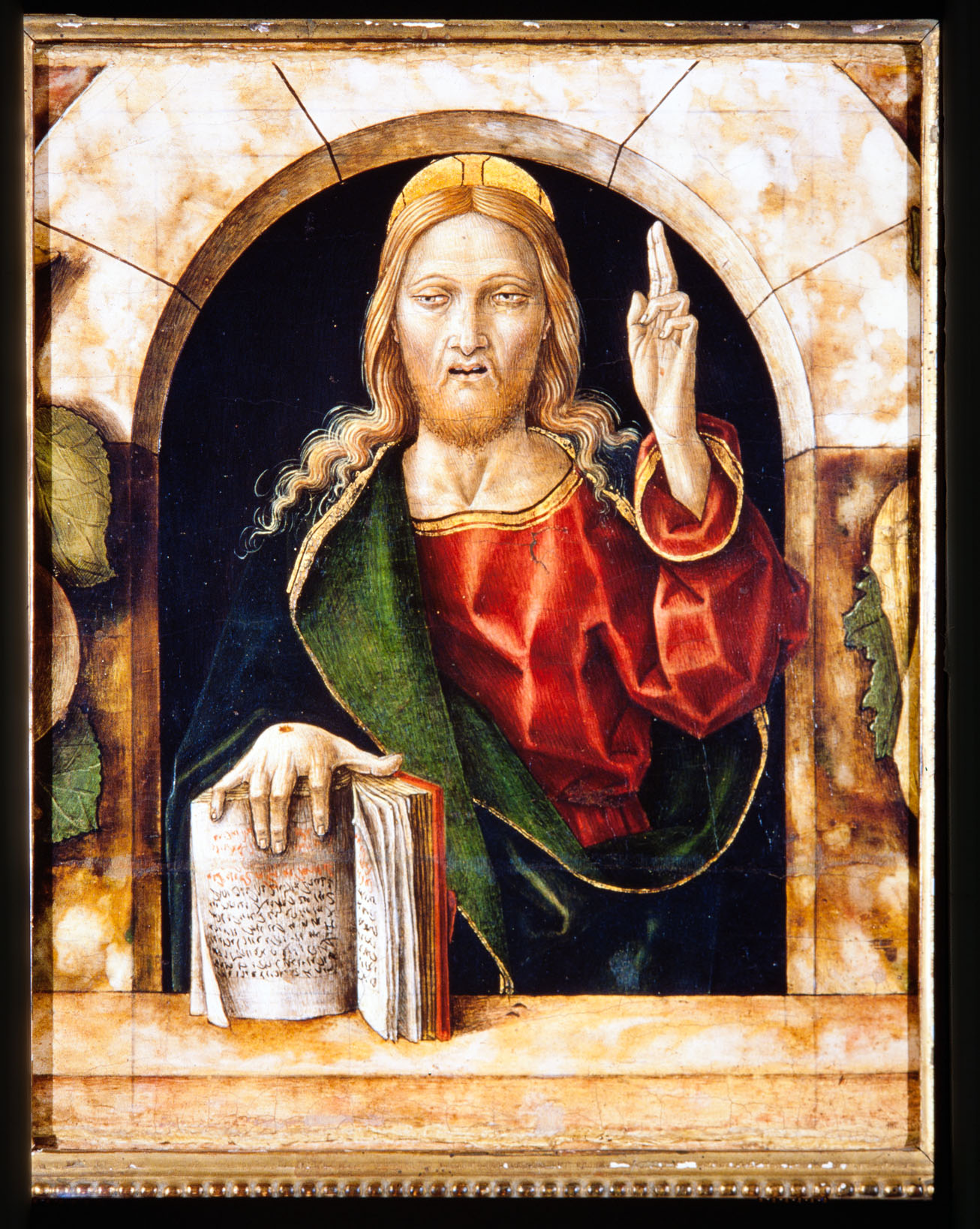 Cristo Benedicente (dipinto, elemento d'insieme) di Crivelli Carlo (attribuito) (fine sec. XV)