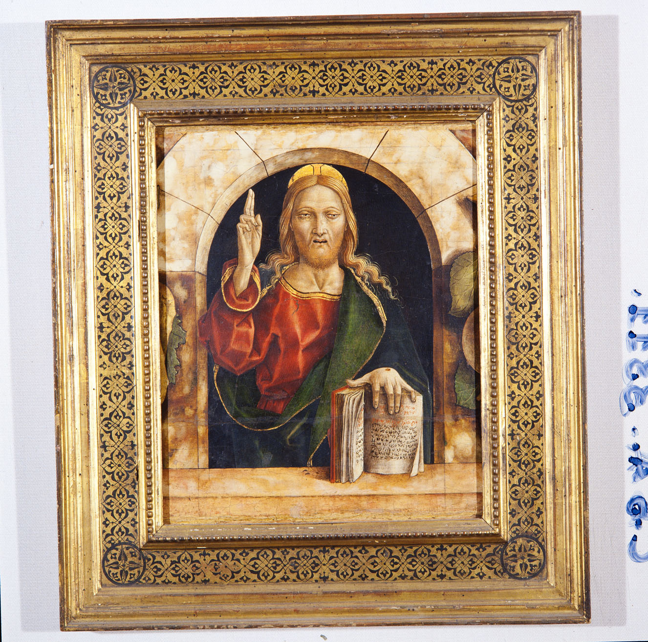 Cristo Benedicente (dipinto, elemento d'insieme) di Crivelli Carlo (attribuito) (fine sec. XV)