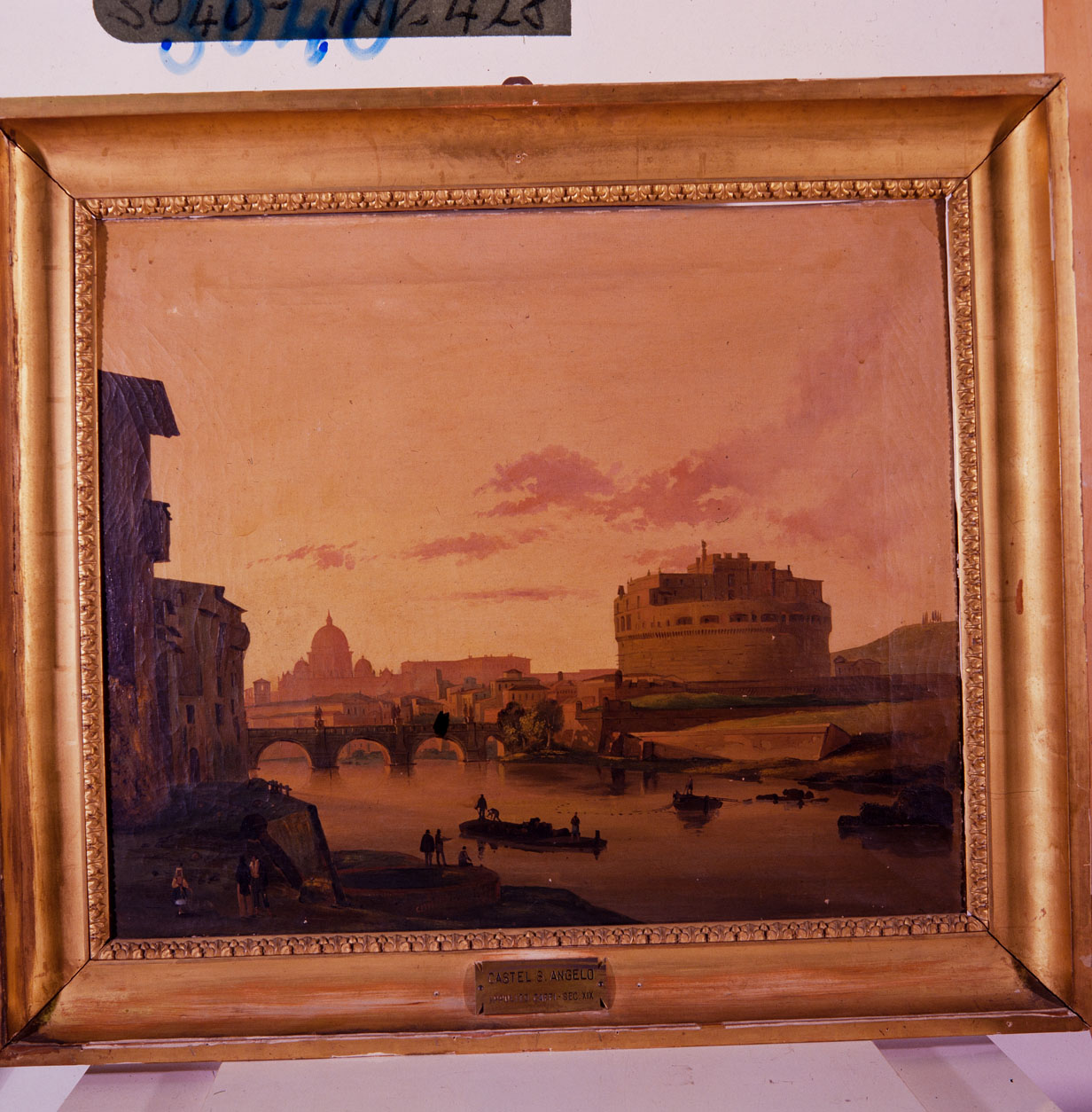 Il Tevere a Castel Sant'Angelo (dipinto) di Caffi Ippolito detto Titta (sec. XIX) 