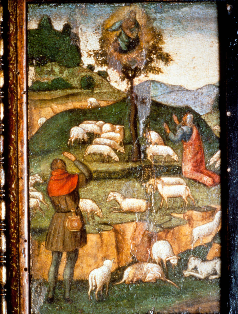 Mosè e il roveto ardente (dipinto, opera isolata) - scuola emiliana (inizio sec. XVI) 