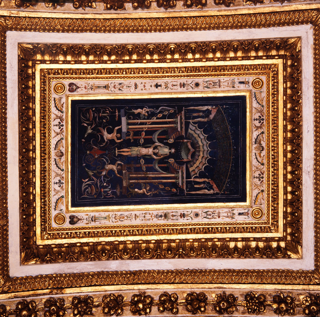 Grottesca (dipinto murale, elemento d'insieme) di Bonaccorsi Pietro detto Perin del Vaga (cerchia) (sec. XVI)