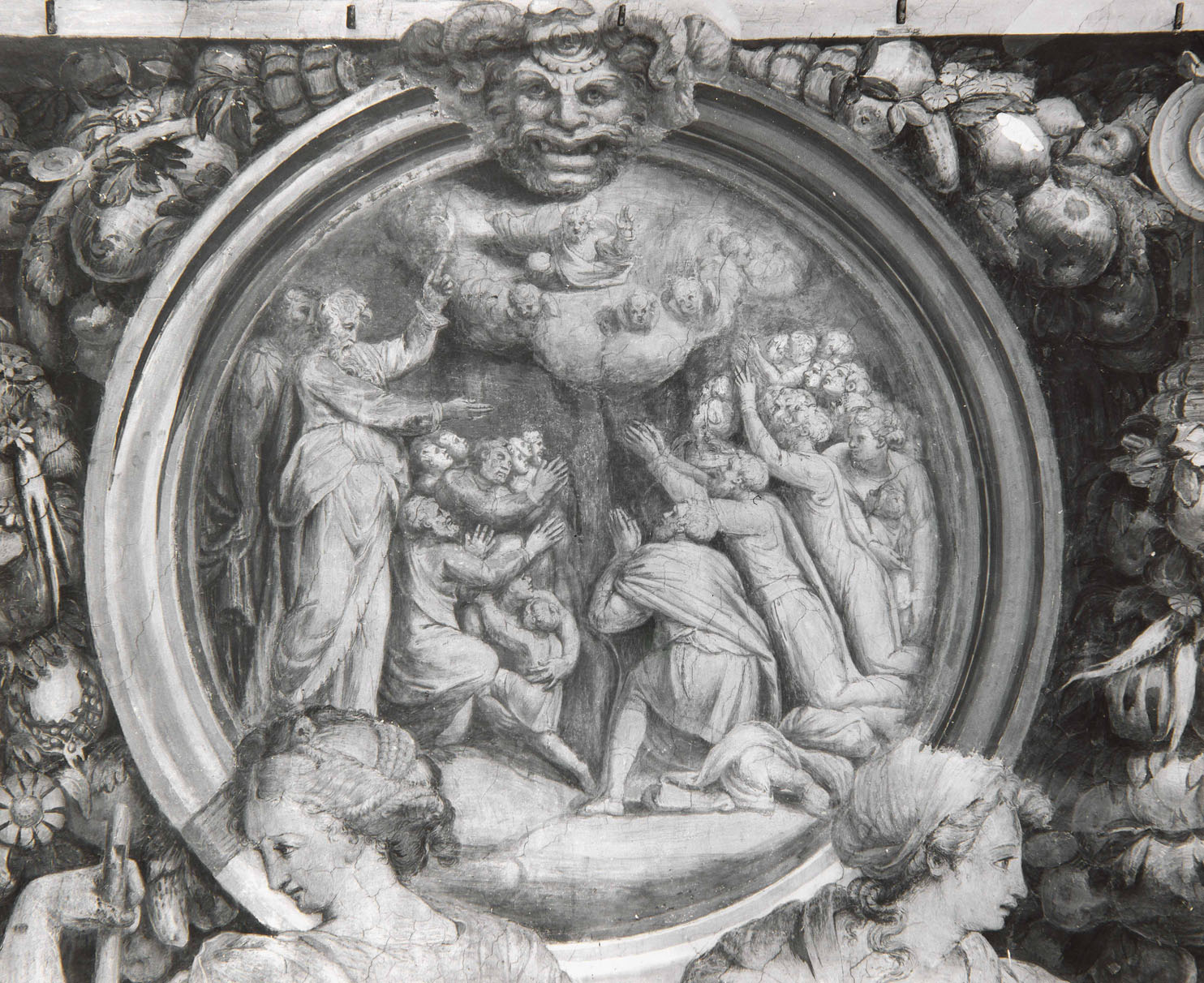 Predica di San Paolo in presenza di Barnaba (dipinto murale, elemento d'insieme) di Agresti Livio detto Ricciutino (attribuito), Giustino Episcopi di Urbania (attribuito), Bonaccorsi Pietro detto Perin del Vaga (sec. XVI)