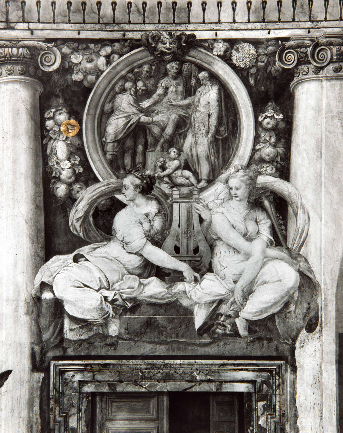 Accecamento di Elima (dipinto murale, elemento d'insieme) di Agresti Livio detto Ricciutino (attribuito), Giustino Episcopi di Urbania (attribuito), Bonaccorsi Pietro detto Perin del Vaga (sec. XVI) 