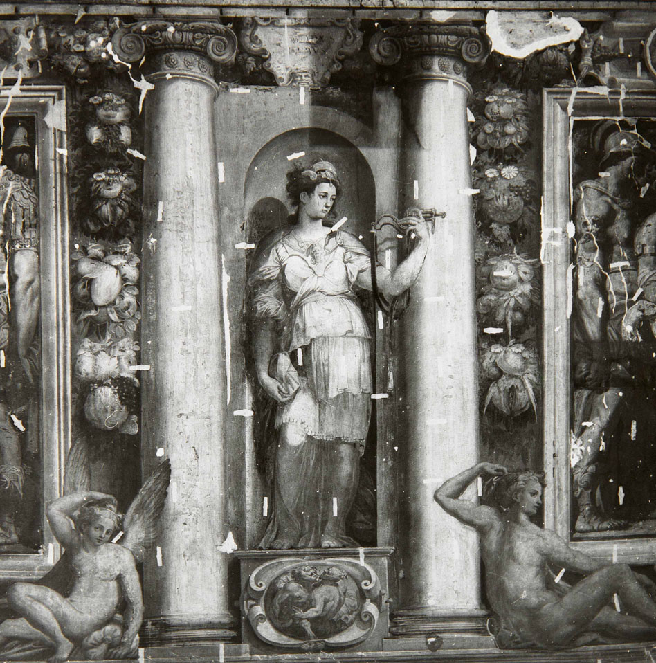 Temperanza (dipinto murale, elemento d'insieme) di Siciolante Girolamo (attribuito), Bonaccorsi Pietro detto Perin del Vaga (sec. XVI) 