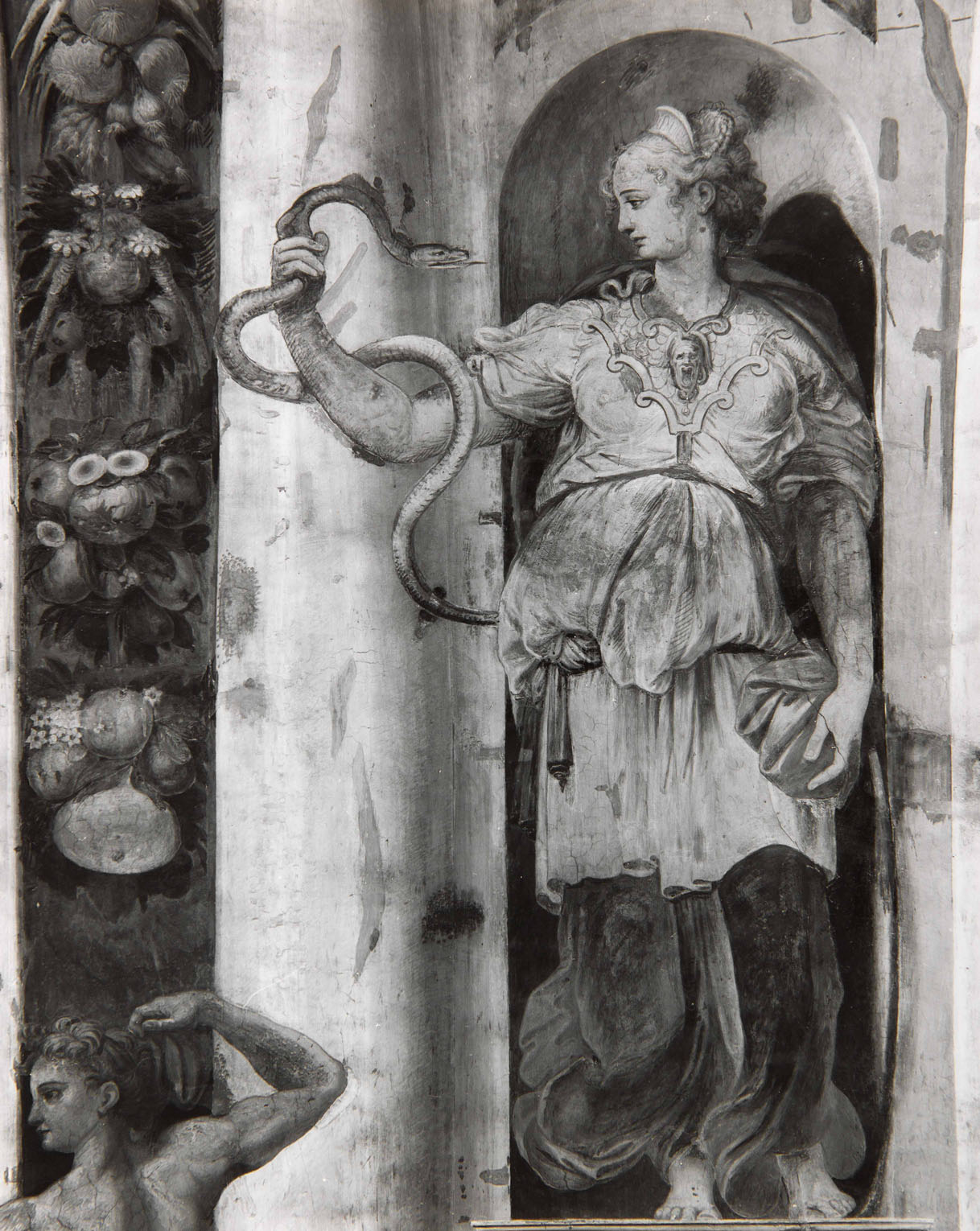 Prudenza (dipinto murale, elemento d'insieme) di Siciolante Girolamo (attribuito), Bonaccorsi Pietro detto Perin del Vaga (sec. XVI)