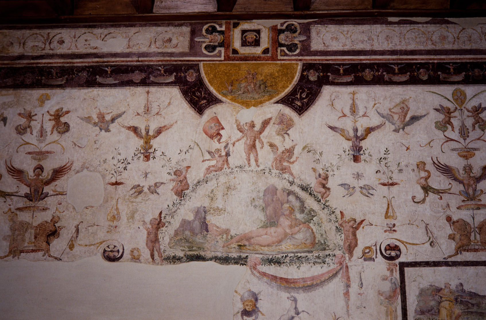 motivi decorativi a grottesche (dipinto murale) di Luzio Romano (e aiuti) (sec. XVI) 