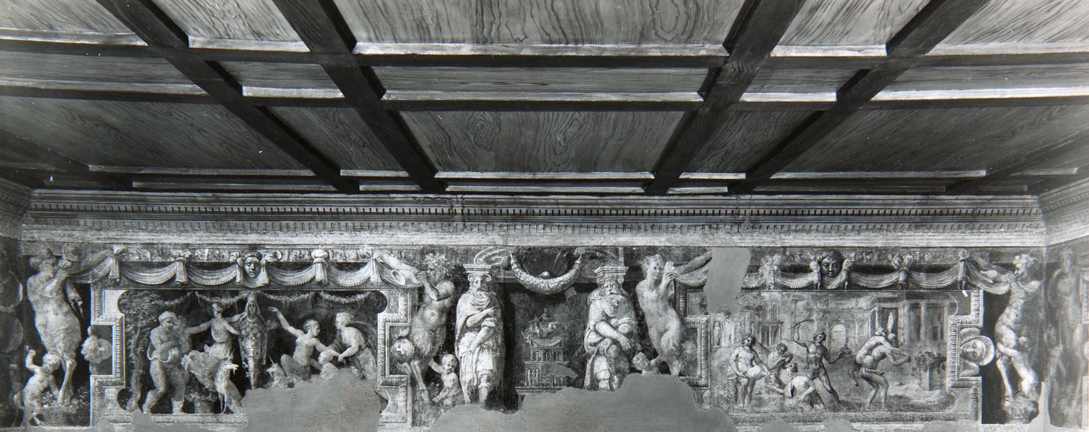 Mausoleo di Adriano (dipinto murale) di Luzio Romano (e aiuti), Fontana Prospero (sec. XVI)