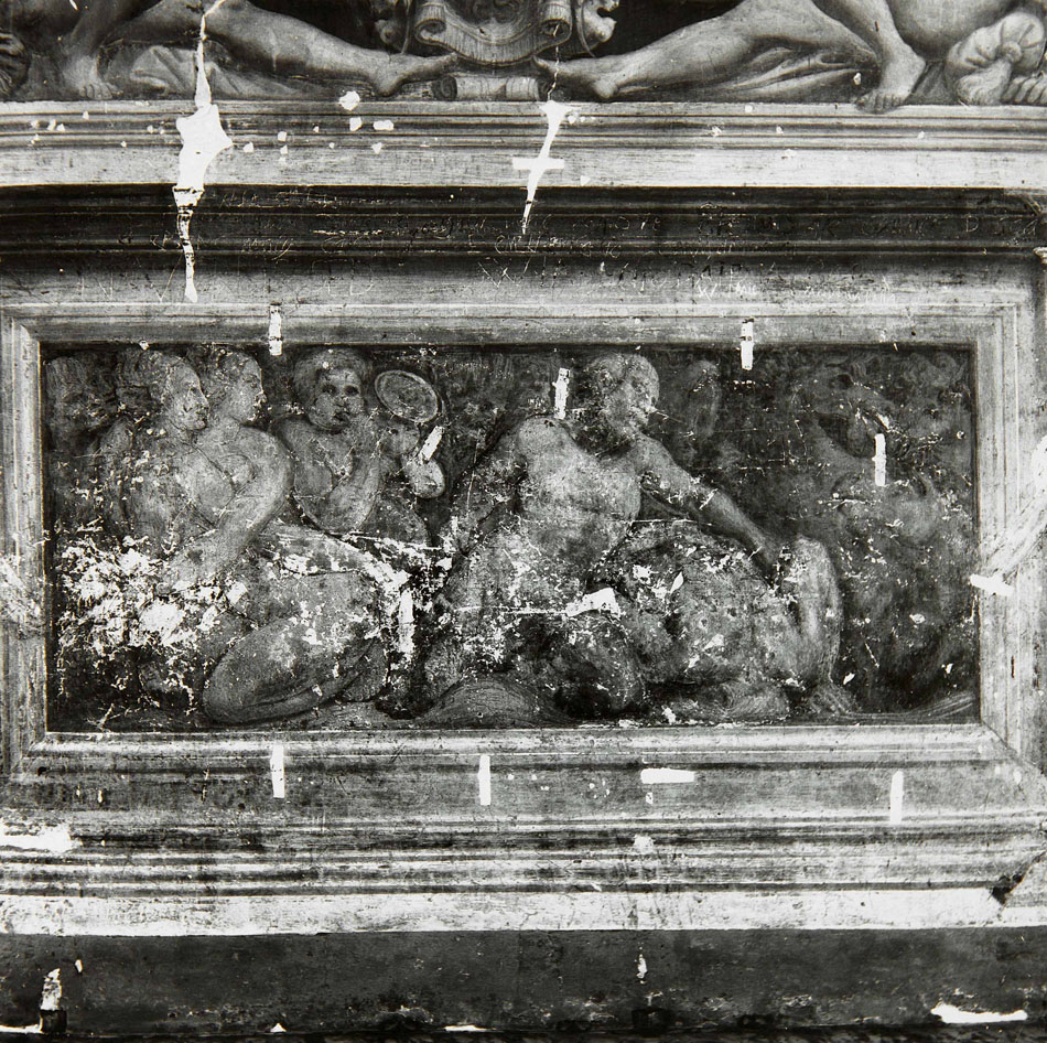 Tritoni e Nereidi (dipinto murale, elemento d'insieme) di Bonaccorsi Pietro detto Perin del Vaga (e aiuti), Pellegrini Pellegrino detto Pellegrino Tibaldi (attribuito) (sec. XVI)