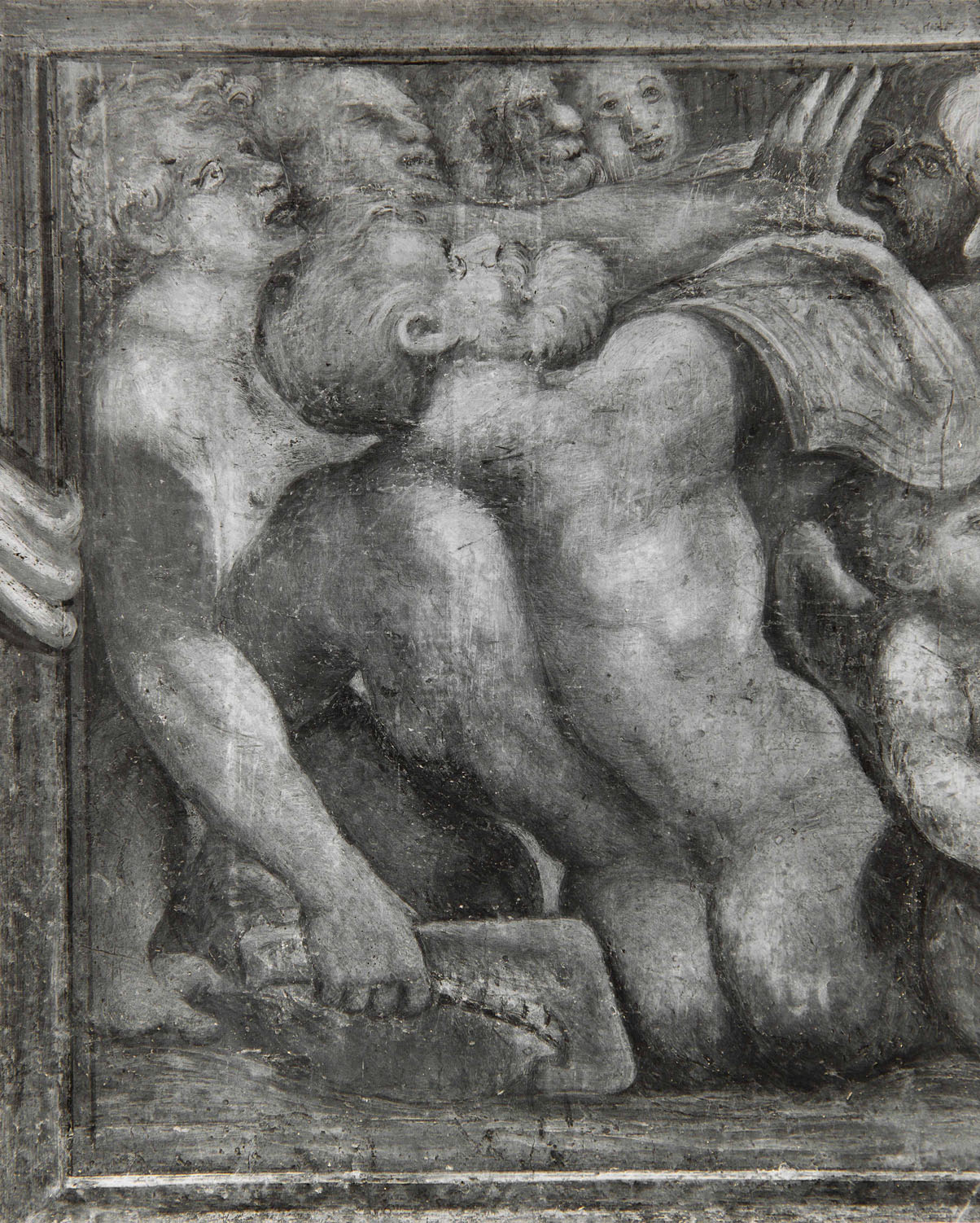 Tritoni e Nereidi (dipinto murale, elemento d'insieme) di Pellegrini Pellegrino detto Pellegrino Tibaldi (attribuito), Bonaccorsi Pietro detto Perin del Vaga (e aiuti) (sec. XVI)