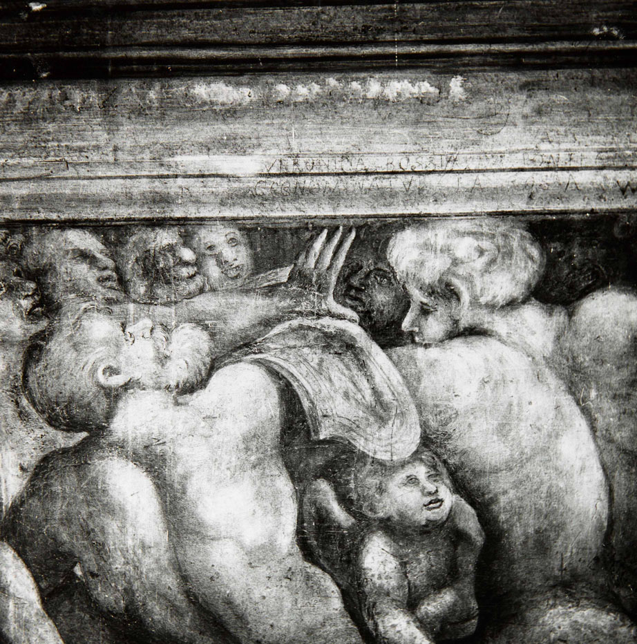 Tritoni e Nereidi (dipinto murale, elemento d'insieme) di Pellegrini Pellegrino detto Pellegrino Tibaldi (attribuito), Bonaccorsi Pietro detto Perin del Vaga (e aiuti) (sec. XVI)