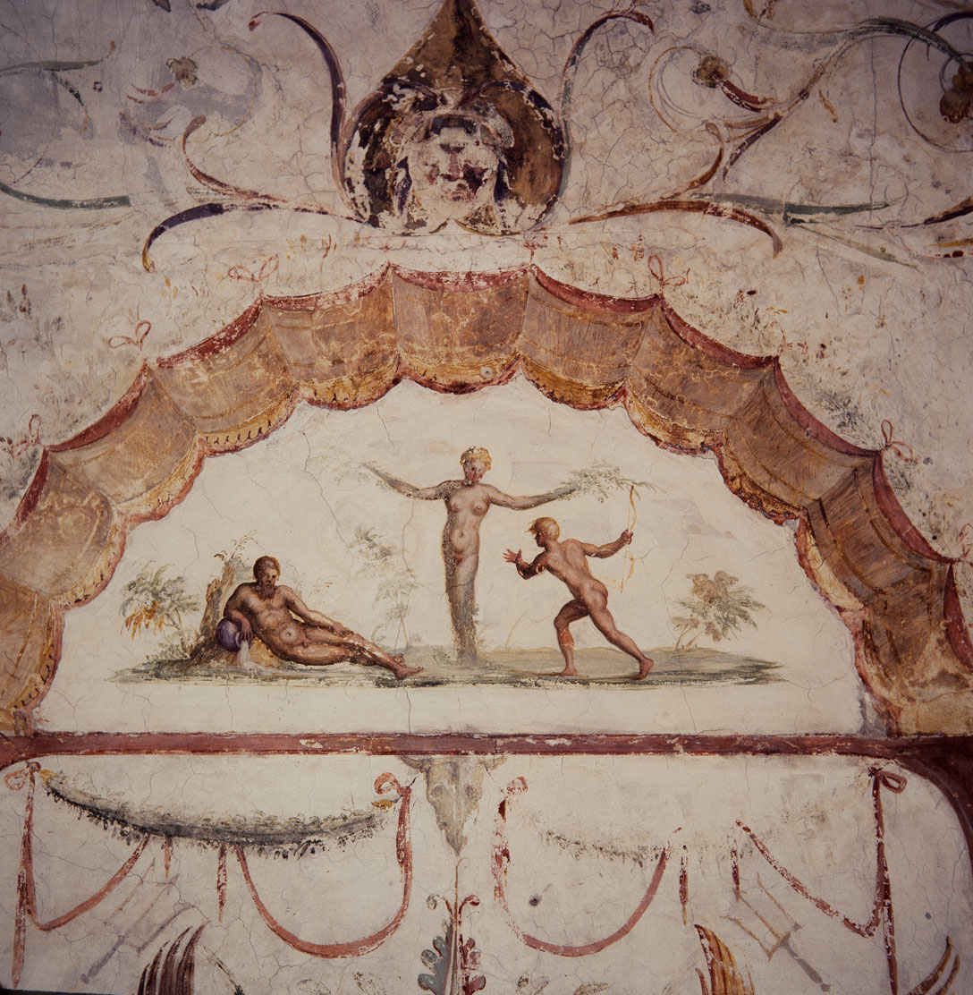 Metamorfosi di Dafne (dipinto murale, elemento d'insieme) di Luzio Romano (sec. XVI)