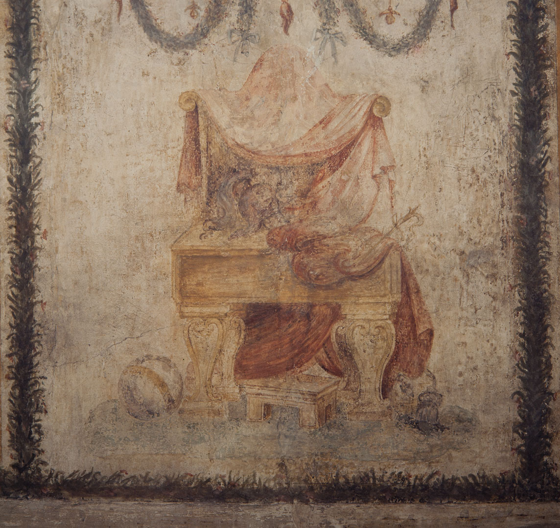 Trono con le vesti di Giove (dipinto murale, serie) di Pippi Giulio detto Giulio Romano, Giovanni da Udine detto Giovanni Ricamatore (sec. XVI)