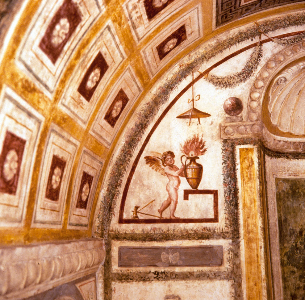 Amorini con vasi fiammeggianti (dipinto murale) di Pippi Giulio detto Giulio Romano, Giovanni da Udine detto Giovanni Ricamatore (sec. XVI) 