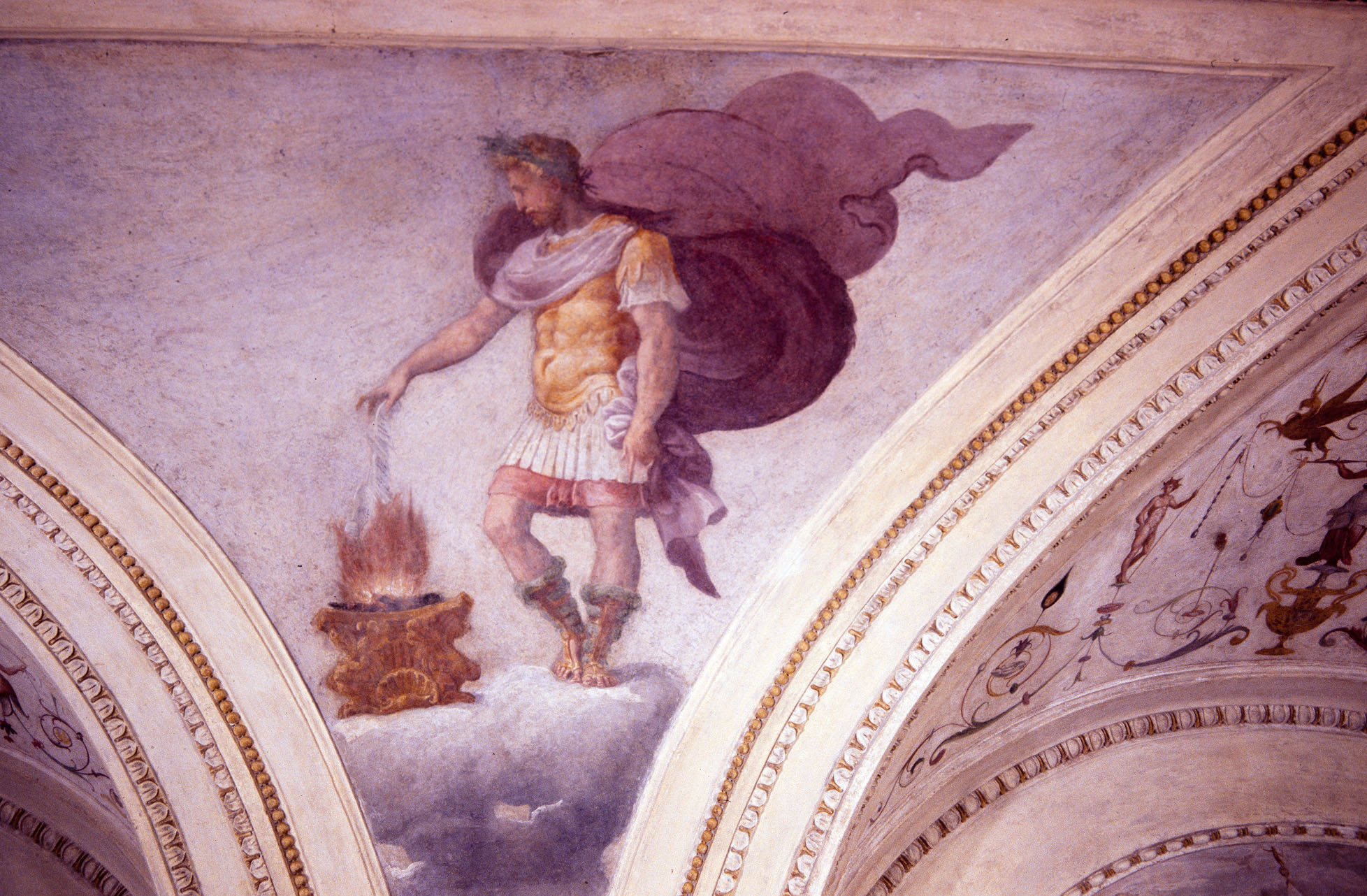 imperatore Adriano è raffigurato nel gesto di bruciare su un'ara le cambiali dei cittadini (decorazione plastico-pittorica) di Siciolante Girolamo (sec. XVI)