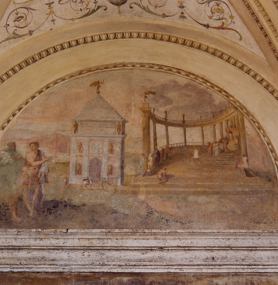Teatro marittimo di Villa Adriana presso Tivoli (dipinto murale) di Siciolante Girolamo (sec. XVI)