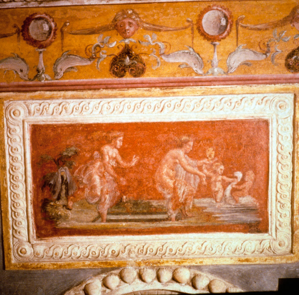 Ninfe e amorini (decorazione plastico-pittorica, serie) di Pippi Giulio detto Giulio Romano, Giovanni da Udine detto Giovanni Ricamatore (sec. XVI)