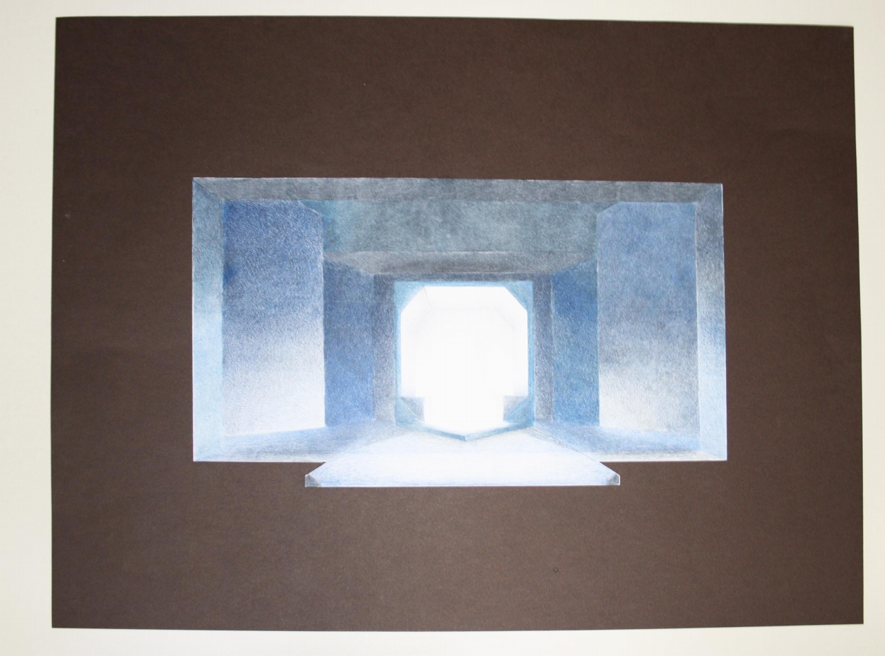 Quella sera in S. Marco (disegno per scenografia) di Signorini Michele (fine sec. XX)