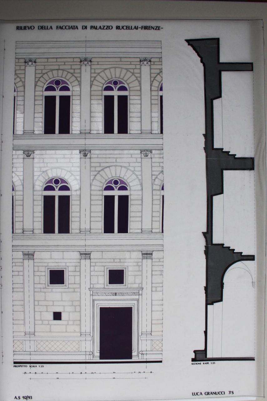 Palazzo Rucellai (disegno architettonico) di Granucci Luca (sec. XX)