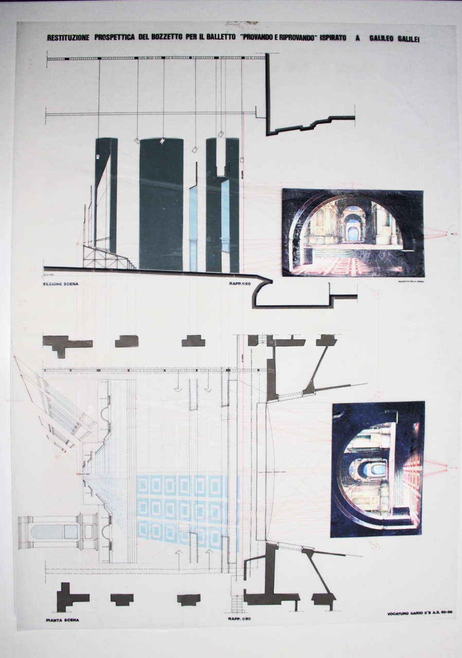 Provando e riprovando (disegno per scenografia) di Vocaturo Dario (fine sec. XX)