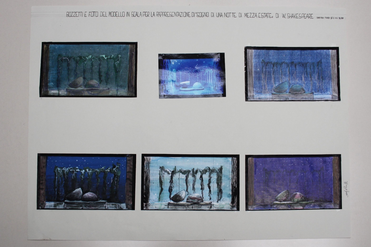 Sogno di una notte di mezza estate (disegno per scenografia) di Fiordi Dorotea (fine sec. XX)