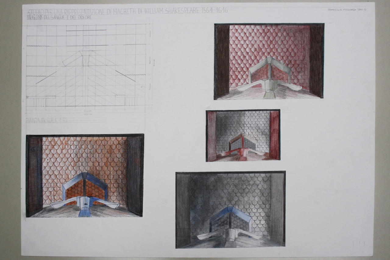 Macbeth (disegno per scenografia) di Moscardi Francesca (fine sec. XX)