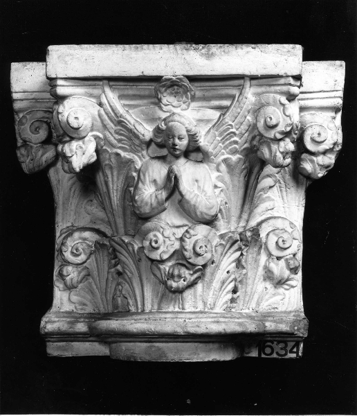 motivi decorativi fitomorfi e angelo (calco) di Campi Carlo (bottega) (secc. XIX/ XX)