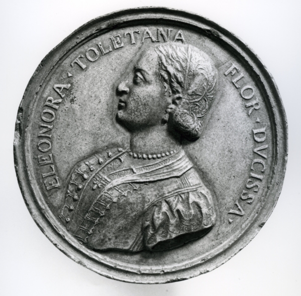 ritratto di Eleonora di Toledo (calco di medaglia) di Lelli Oronzio (ultimo quarto sec. XIX)