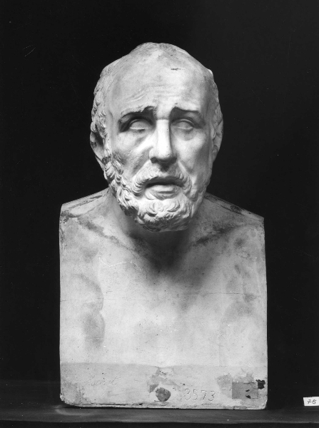 busto ritratto di Arato (calco di scultura) di Lelli Oronzio (bottega) (ultimo quarto sec. XIX)