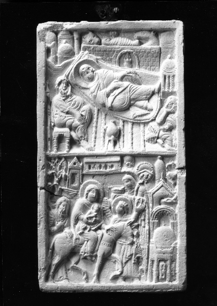 natività di Gesù/ fuga in Egitto (calco) di Laboratorio Istituto Statale d'Arte (sec. XX)