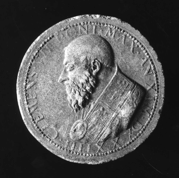 ritratto di papa Clemente VII (calco di medaglia) di Lelli Oronzio (ultimo quarto sec. XIX)