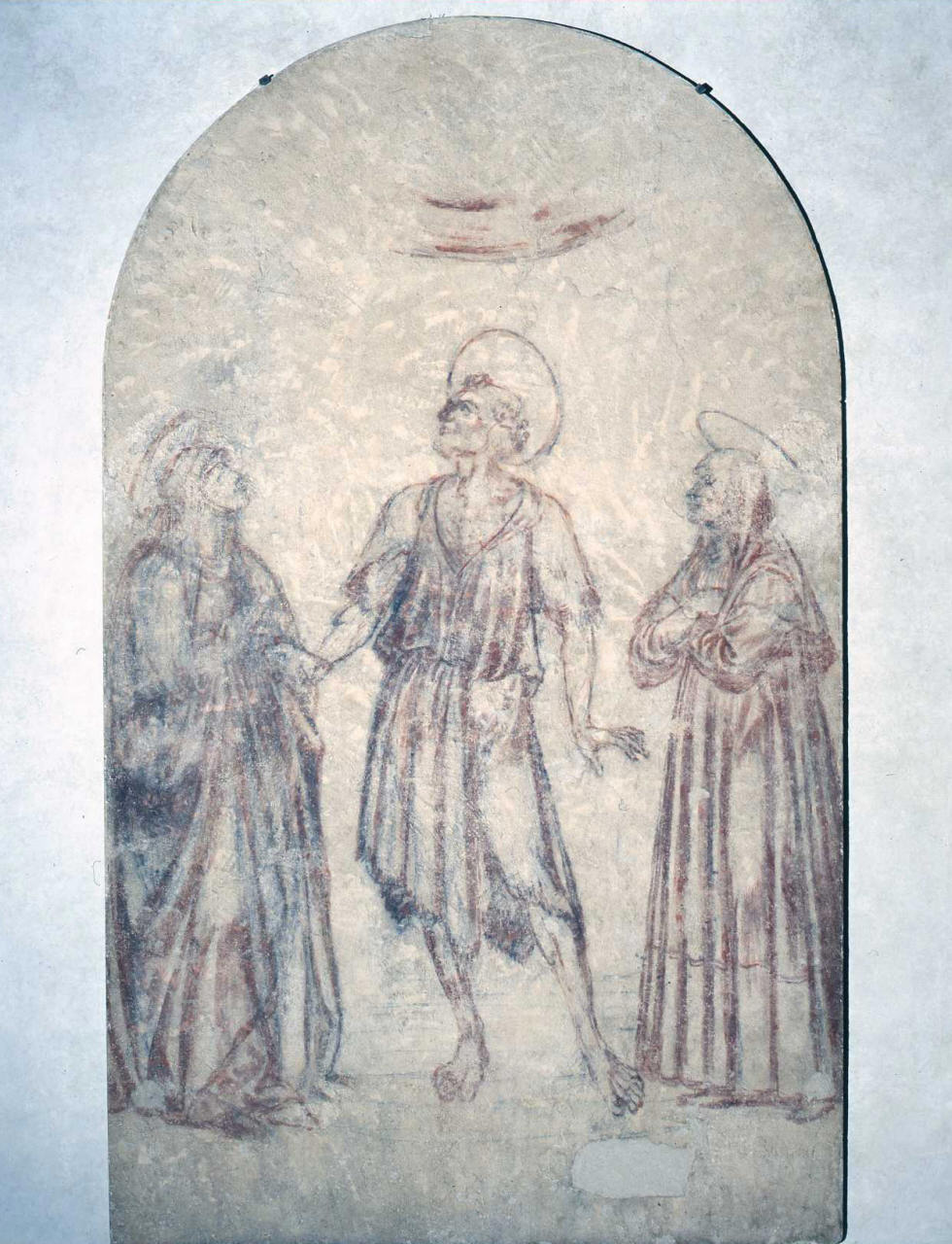 apparizione della Trinità a san Girolamo, santa Paola e sant'Eustochio (sinopia) di Andrea del Castagno (sec. XV)