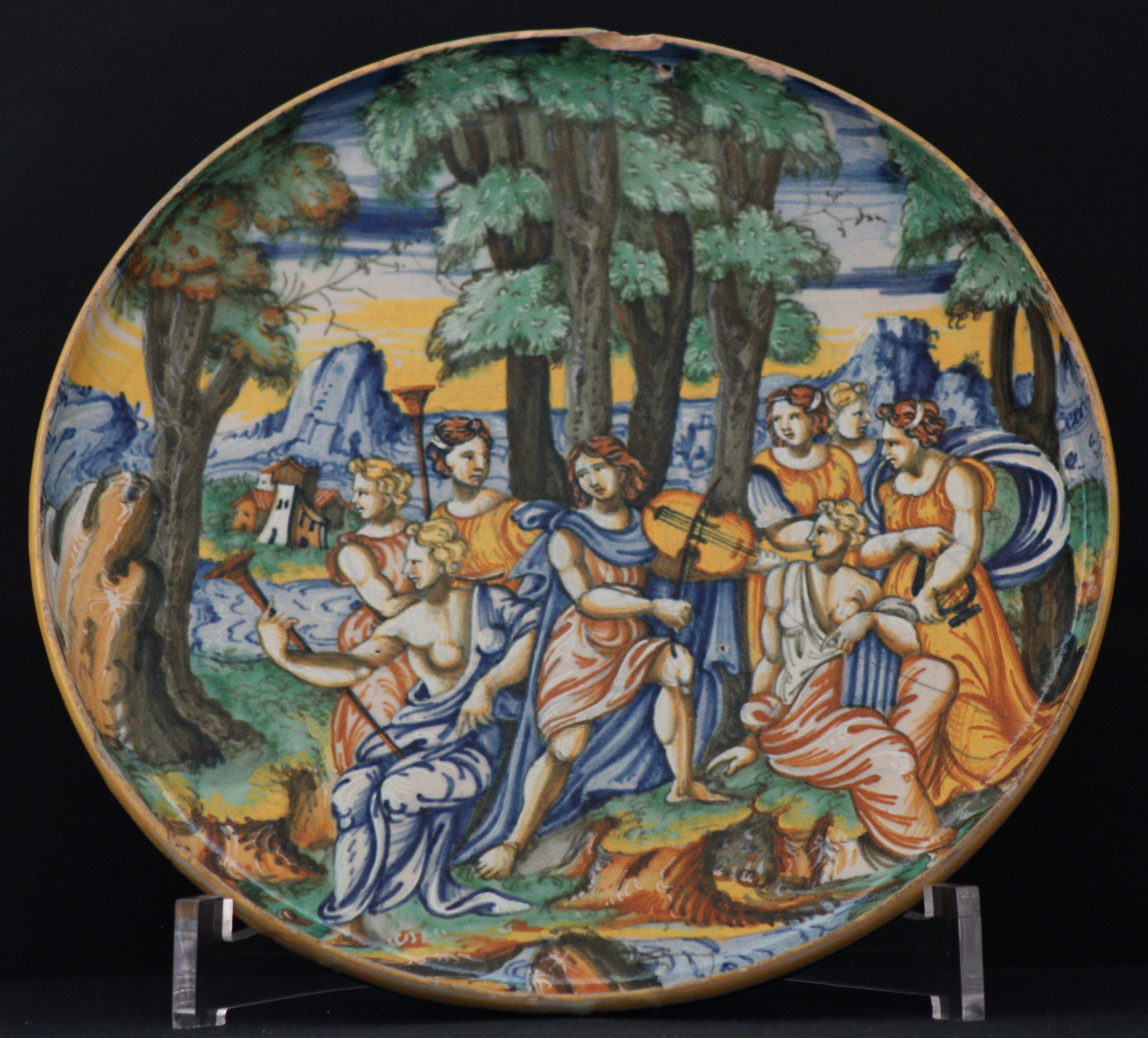 Apollo e le Muse (coppa, opera isolata) - ambito forlivese (metà sec. XVI)
